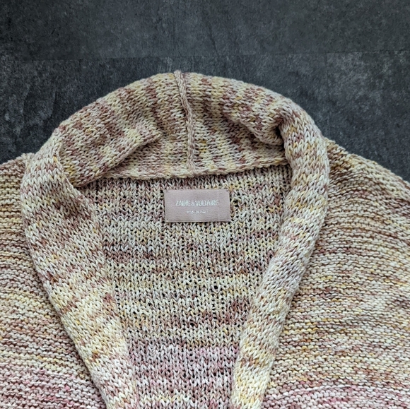 Zadig and Voltaire oversized pastel multicolored loose knit open front cardigan - Picture 14 of 15